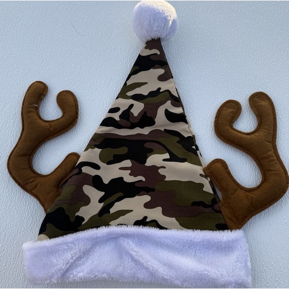 Dyno Seasonal Solutions Camouflage Christmas Santa Stocking Hat With Antlers